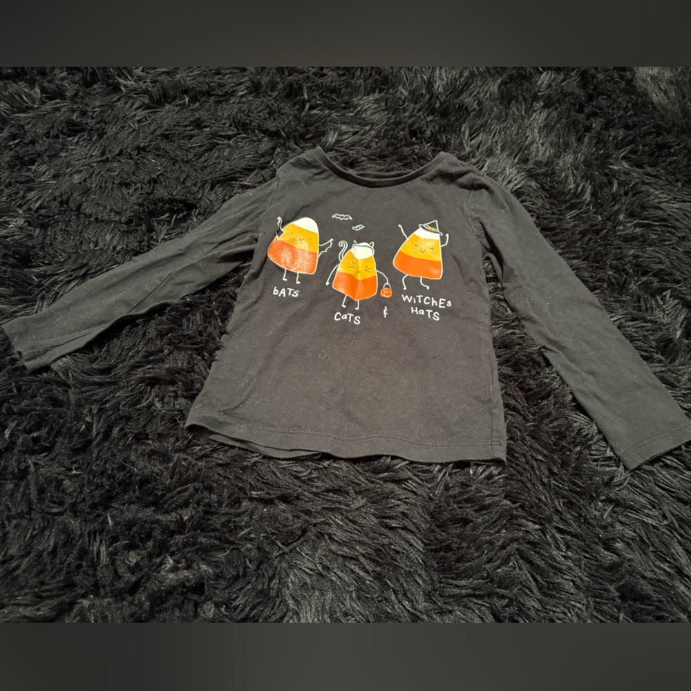 Little Girls Halloween shirt with candy corns!